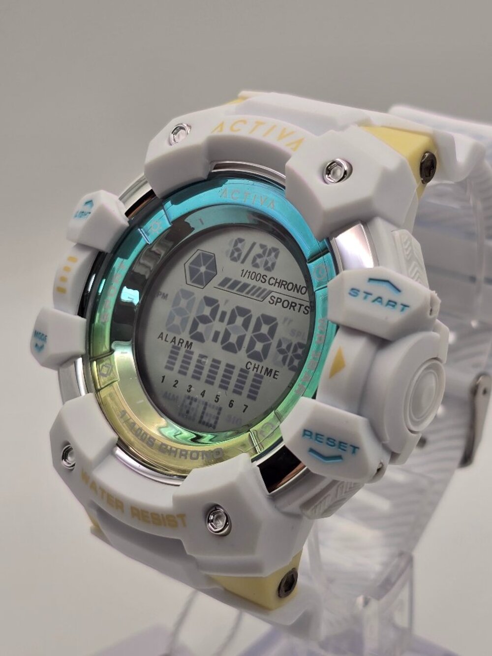 Activa X Invicta Essentials Digital Unisex Watch - 50mm, White (ACW8050MC-014)